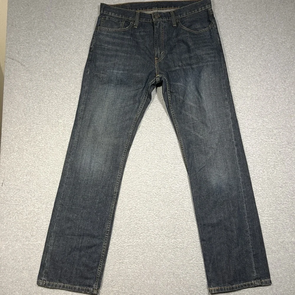 Levis Jeans Mens 33x34 (Fits 34x34) Blue 559 Relaxed Straight Dark Denim Cotton
